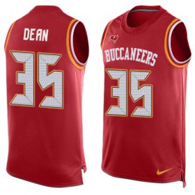 Wholesale Cheap Nike Buccaneers #35 Jamel Dean Red Team Color Men\'s Stitched NFL Limited Tank Top Jersey