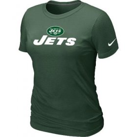 Wholesale Cheap Women\'s Nike New York Jets Authentic Logo T-Shirt Team Green