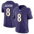 Wholesale Cheap Men's Baltimore Ravens #8 Lamar Jackson Purple 2023 F.U.S.E Vapor Jersey