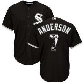 Wholesale Cheap White Sox #7 Tim Anderson Black Team Logo Fashion Stitched MLB Jersey