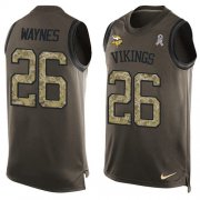 Wholesale Cheap Nike Vikings #26 Trae Waynes Green Men's Stitched NFL Limited Salute To Service Tank Top Jersey