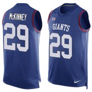 Wholesale Cheap Nike Giants #29 Xavier McKinney Royal Blue Team Color Men's Stitched NFL Limited Tank Top Jersey