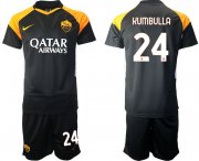 Wholesale Cheap Men 2020-2021 club Roma away 24 black Soccer Jerseys