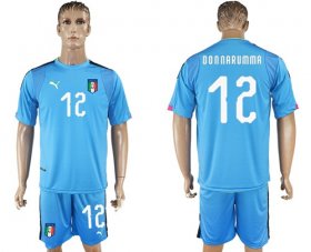 Wholesale Cheap Italy #12 Donna Rumma Blue Goalkeeper Soccer Country Jersey
