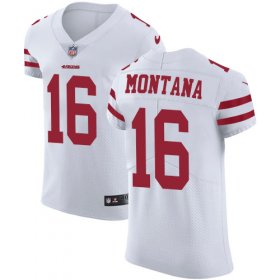 Wholesale Cheap Nike 49ers #16 Joe Montana White Men\'s Stitched NFL Vapor Untouchable Elite Jersey