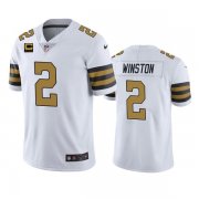Wholesale Cheap Men's New Orleans Saints 2022 #2 Jameis Winston White With 4-star C Patch Color Rush Limited Stitched Jersey