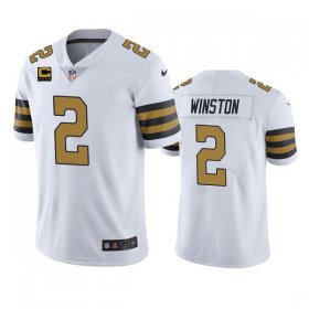 Wholesale Cheap Men\'s New Orleans Saints 2022 #2 Jameis Winston White With 4-star C Patch Color Rush Limited Stitched Jersey
