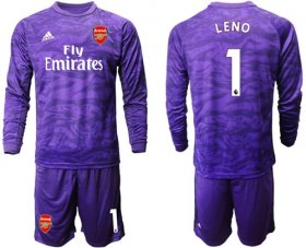 Wholesale Cheap Arsenal #1 Leno Purple Long Sleeves Goalkeeper Soccer Club Jersey