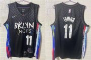 Wholesale Cheap Men's Brooklyn Nets #11 Kyrie Irving NEW Black 2021 City Edition Swingman Stitched NBA Jersey