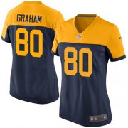Wholesale Cheap Nike Packers #80 Jimmy Graham Navy Blue Alternate Women's Stitched NFL New Limited Jersey