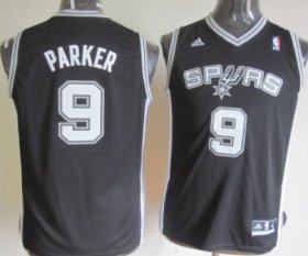 Cheap San Antonio Spurs #9 Tony Parker Black Kids Jersey