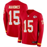 Wholesale Cheap Nike Chiefs #15 Patrick Mahomes Red Team Color Youth Stitched NFL Limited Therma Long Sleeve Jersey