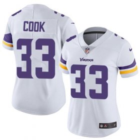 Wholesale Cheap Nike Vikings #33 Dalvin Cook White Women\'s Stitched NFL Vapor Untouchable Limited Jersey