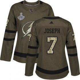Cheap Adidas Lightning #7 Mathieu Joseph Green Salute to Service Women\'s 2020 Stanley Cup Champions Stitched NHL Jersey