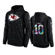 Wholesale Cheap Men's Kansas City Chiefs #10 Tyreek Hill 2021 Charcoal Crucial Catch Therma Pullover Hoodie