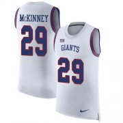 Wholesale Cheap Nike Giants #29 Xavier McKinney White Men's Stitched NFL Limited Rush Tank Top Jersey