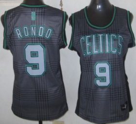 Wholesale Cheap Boston Celtics #9 Rajon Rondo Black Rhythm Fashion Womens Jersey