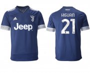 Wholesale Cheap Men 2020-2021 club Juventus away aaa version 21 blue Soccer Jerseys