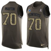 Wholesale Cheap Nike Cowboys #70 Zack Martin Green Men's Stitched NFL Limited Salute To Service Tank Top Jersey