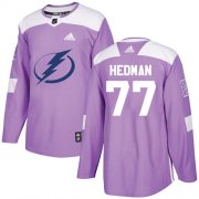 Wholesale Cheap Adidas Lightning #77 Victor Hedman Purple Authentic Fights Cancer Stitched Youth NHL Jersey
