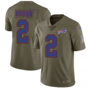 Wholesale Cheap Nike Bills #2 John Brown Olive Men's Stitched NFL Limited 2017 Salute To Service Jersey