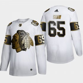 Wholesale Cheap Chicago Blackhawks #65 Andrew Shaw Men\'s Adidas White Golden Edition Limited Stitched NHL Jersey