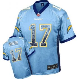 Wholesale Cheap Nike Chargers #17 Philip Rivers Electric Blue Alternate Men\'s Stitched NFL Elite Drift Fashion Jersey
