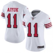 Wholesale Cheap Nike 49ers #11 Brandon Aiyuk White Women's Stitched NFL Limited Rush Jersey