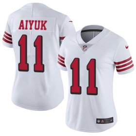 Wholesale Cheap Nike 49ers #11 Brandon Aiyuk White Women\'s Stitched NFL Limited Rush Jersey
