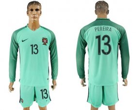 Wholesale Cheap Portugal #13 Pereira Away Long Sleeves Soccer Country Jersey