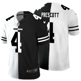 Cheap Dallas Cowboys #4 Dak Prescott Men\'s Black V White Peace Split Nike Vapor Untouchable Limited NFL Jersey