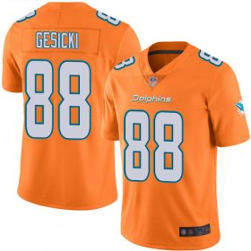 Wholesale Cheap Nike Dolphins #88 Mike Gesicki Orange Men\'s Stitched NFL Limited Rush Jersey