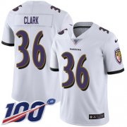 Wholesale Cheap Nike Ravens #36 Chuck Clark White Men's Stitched NFL 100th Season Vapor Untouchable Limited Jersey