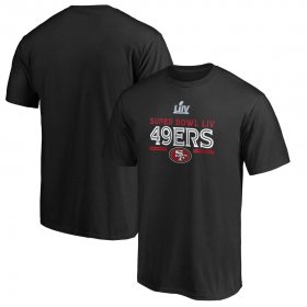 Wholesale Cheap Men\'s San Francisco 49ers NFL Black Super Bowl LIV Bound Gridiron T-Shirt