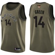 Wholesale Cheap Raptors #14 Danny Green Green 2019 Finals Bound Basketball Swingman Salute to Service Jersey