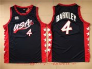 Wholesale Cheap 1996 Olympics Team USA Men's #4 Charles Barkley Navy Blue Stitched Basketball Swingman Jersey