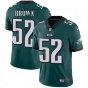 Wholesale Cheap Nike Eagles #52 Asantay Brown Midnight Green Team Color Men's Stitched NFL Vapor Untouchable Limited Jersey