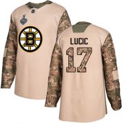 Wholesale Cheap Adidas Bruins #17 Milan Lucic Camo Authentic 2017 Veterans Day Stanley Cup Final Bound Stitched NHL Jersey