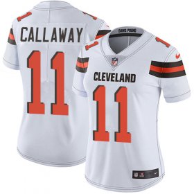 Wholesale Cheap Nike Browns #11 Antonio Callaway White Women\'s Stitched NFL Vapor Untouchable Limited Jersey