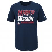 Wholesale Cheap Youth New England Patriots Nike Navy Super Bowl LI Bound Verbiage T-Shirt