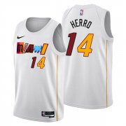 Wholesale Cheap Men's Miami Heat #14 Tyler Herro 2022-23 White City Edition Stitched Jersey