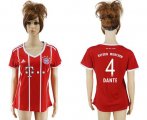 Wholesale Cheap Women's Bayern Munchen #4 Dante Home Soccer Club Jersey