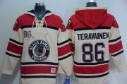 Wholesale Cheap Blackhawks #86 Teuvo Teravainen Cream Sawyer Hooded Sweatshirt Stitched NHL Jersey