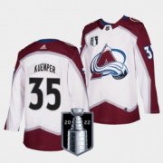 Wholesale Cheap Men's Colorado Avalanche #35 Darcy Kuemper White 2022 Stanley Cup Final Patch Adidas Stitched NHL Jersey