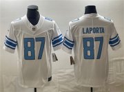 Cheap Men's Detroit Lions #87 Sam LaPorta White 2023 F.U.S.E. Vapor Untouchable Limited Stitched Jersey