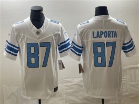 Cheap Men\'s Detroit Lions #87 Sam LaPorta White 2023 F.U.S.E. Vapor Untouchable Limited Stitched Jersey