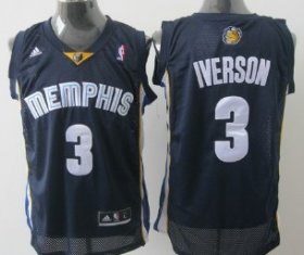 Wholesale Cheap Memphis Grizzlies #3 Allen Iverson Navy Blue Swingman Jersey