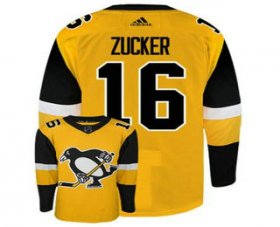 Wholesale Cheap Men\'s Pittsburgh Penguins #16 Jason Zucker Yellow Adidas Stitched NHL Jersey