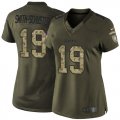 Wholesale Cheap Nike Steelers #19 JuJu Smith-Schuster Green Women's Stitched NFL Limited 2015 Salute to Service Jersey