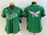 Cheap Women's Philadelphia Eagles Green Team Big Logo With 3-Star C Patch Cool Base Stitched Baseball Jerseys